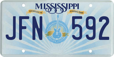 MS license plate JFN592