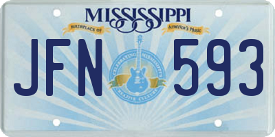 MS license plate JFN593