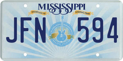 MS license plate JFN594