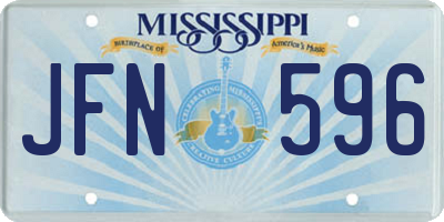 MS license plate JFN596