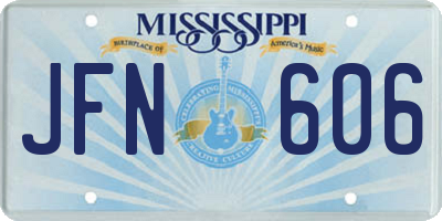 MS license plate JFN606