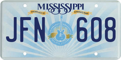 MS license plate JFN608