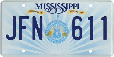 MS license plate JFN611