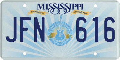 MS license plate JFN616