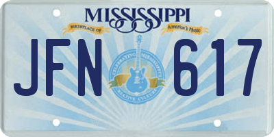 MS license plate JFN617