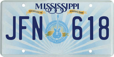 MS license plate JFN618