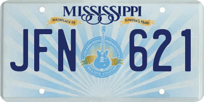 MS license plate JFN621