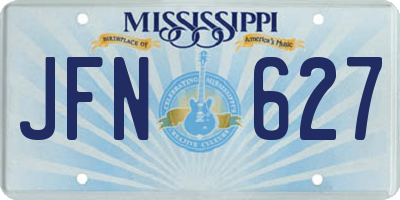 MS license plate JFN627