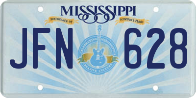 MS license plate JFN628