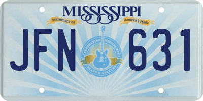 MS license plate JFN631
