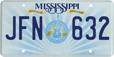 MS license plate JFN632
