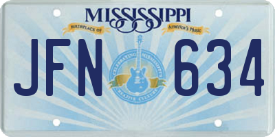 MS license plate JFN634