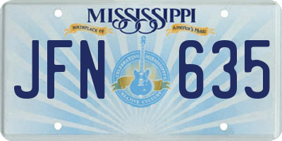 MS license plate JFN635