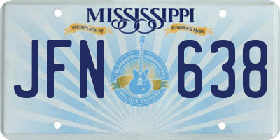 MS license plate JFN638