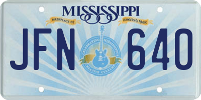 MS license plate JFN640