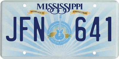 MS license plate JFN641
