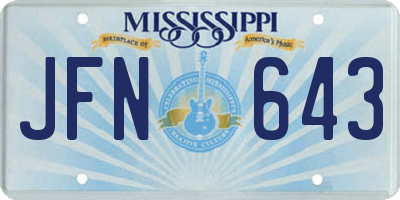 MS license plate JFN643