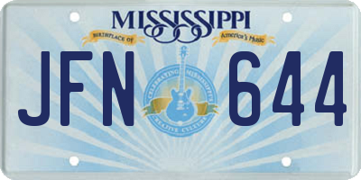 MS license plate JFN644