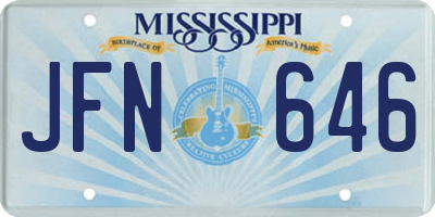 MS license plate JFN646