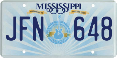 MS license plate JFN648