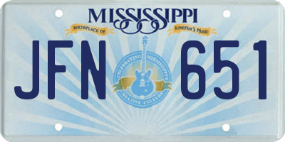 MS license plate JFN651