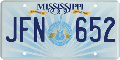 MS license plate JFN652