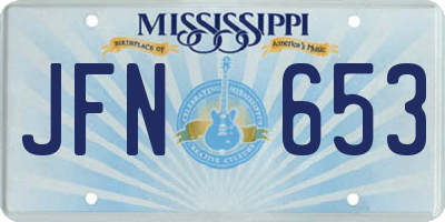 MS license plate JFN653