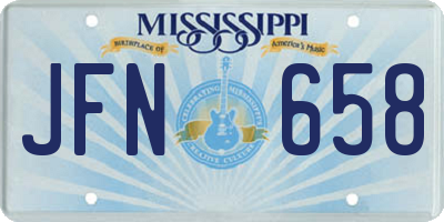 MS license plate JFN658