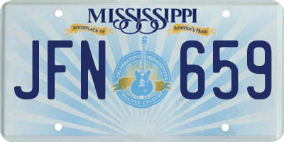 MS license plate JFN659