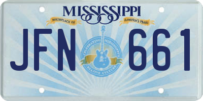 MS license plate JFN661