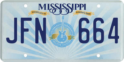 MS license plate JFN664