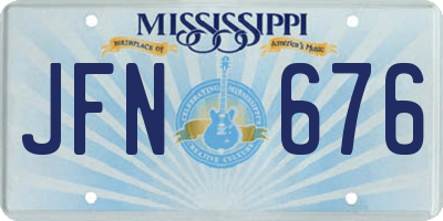 MS license plate JFN676