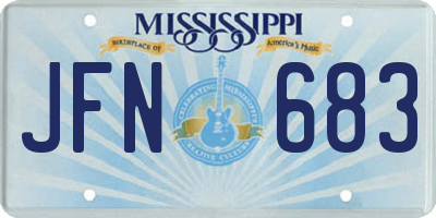 MS license plate JFN683