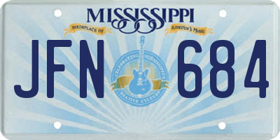 MS license plate JFN684