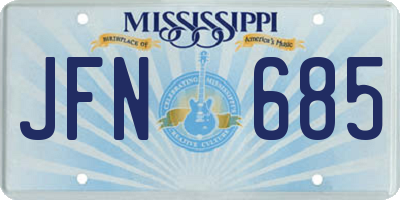 MS license plate JFN685