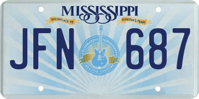 MS license plate JFN687