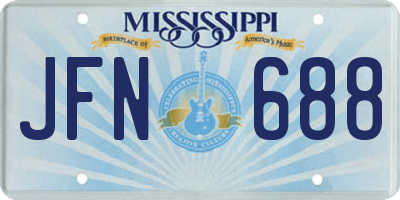 MS license plate JFN688