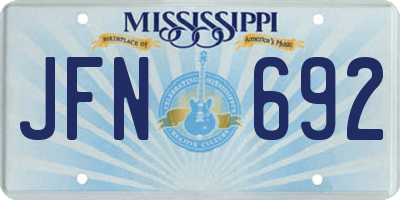 MS license plate JFN692