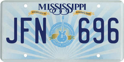 MS license plate JFN696