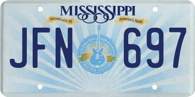 MS license plate JFN697
