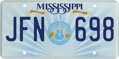 MS license plate JFN698