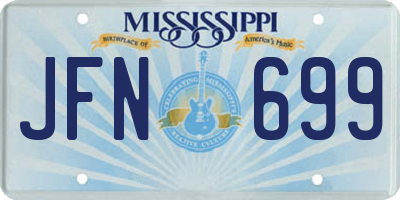 MS license plate JFN699