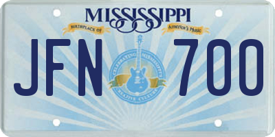 MS license plate JFN700