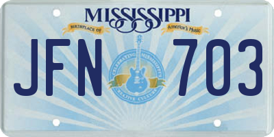 MS license plate JFN703