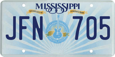 MS license plate JFN705