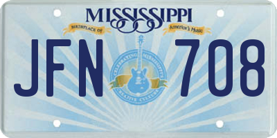 MS license plate JFN708