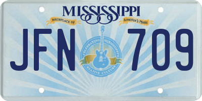 MS license plate JFN709