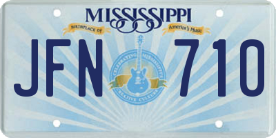 MS license plate JFN710