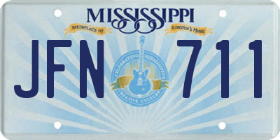 MS license plate JFN711