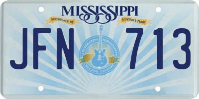 MS license plate JFN713